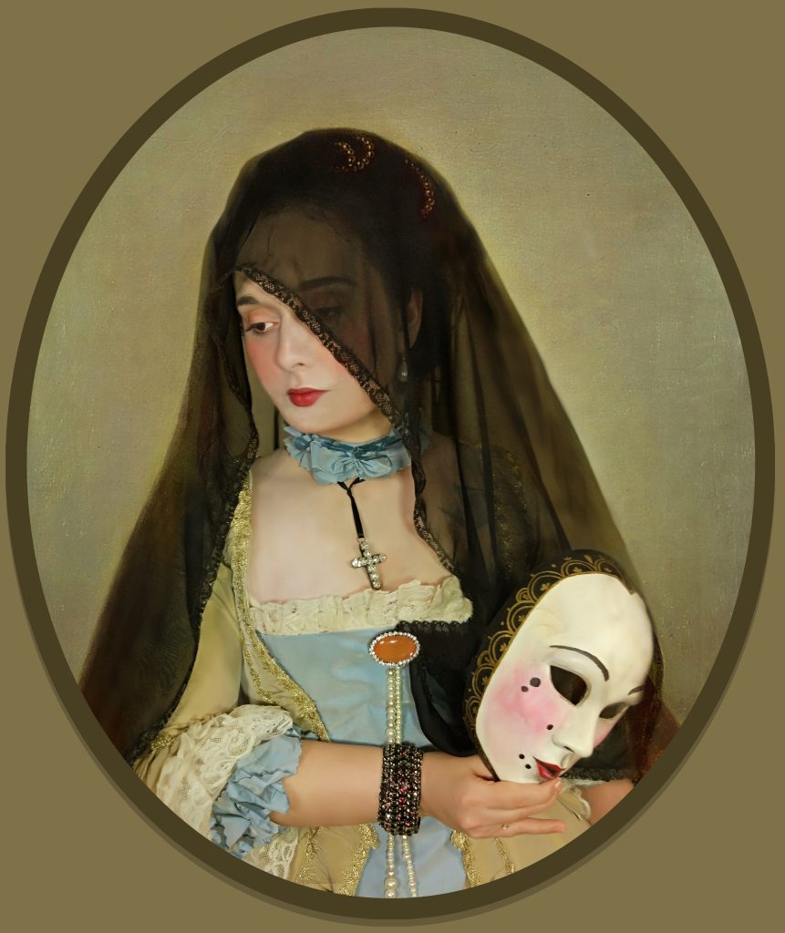 Gown in the style of a Venetian courtesan, Fair Nun Unmasked, c. 1760s