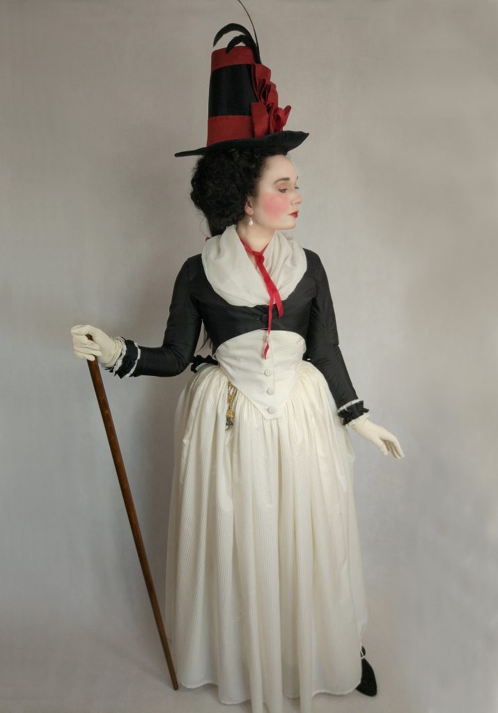 1790 Pierrot jacket and skirt in the Revolutionary style