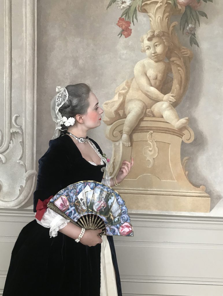 Woman’s Prussian court dress, robe à la Allemande, c. 1730–1740