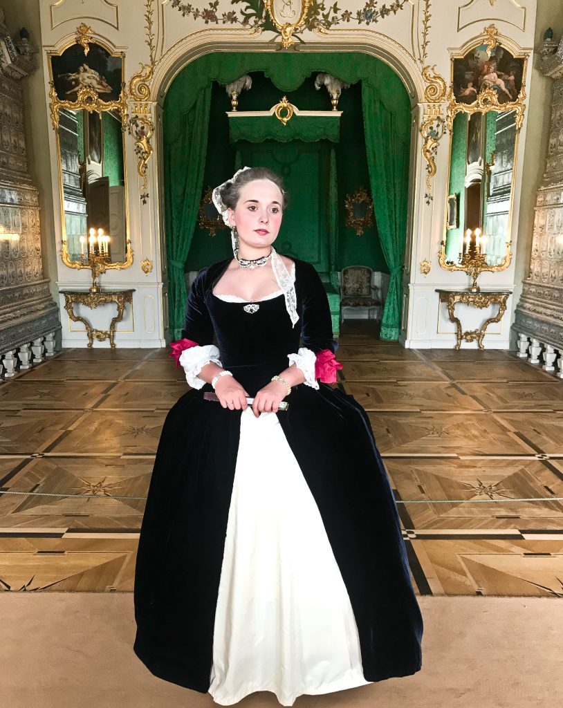 Court gown from Prussia, robe à la Allemande, 1730s–1740s